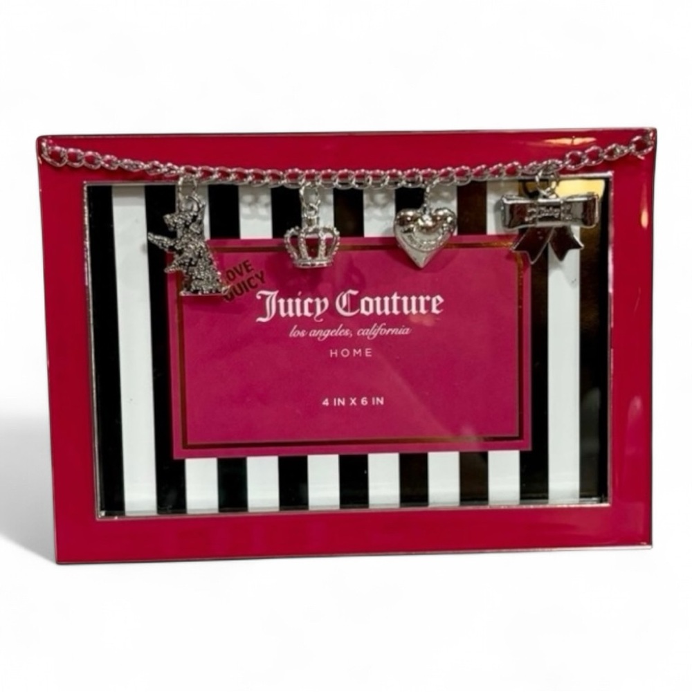 Juicy Couture Hot Pink Silver Charms Picture Frame